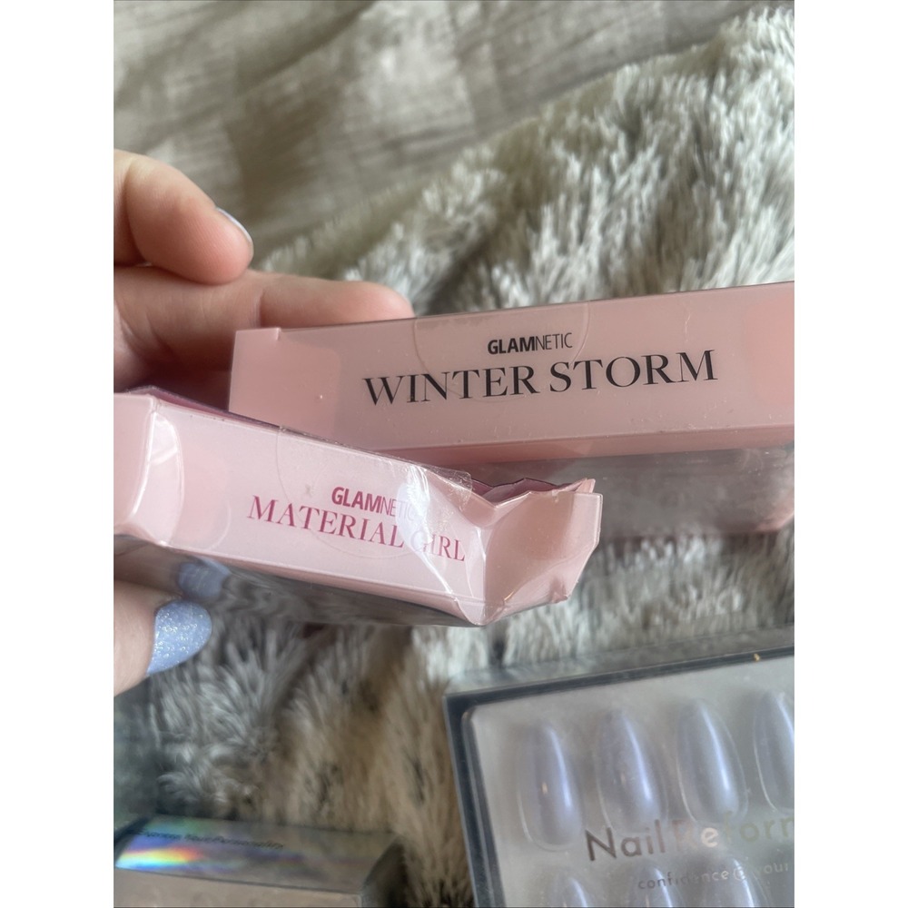 Press On Nails Lot Of 11 Glamnetic Nail Reformation Almond Pinks Vsalon Medium - Picture 7 of 8